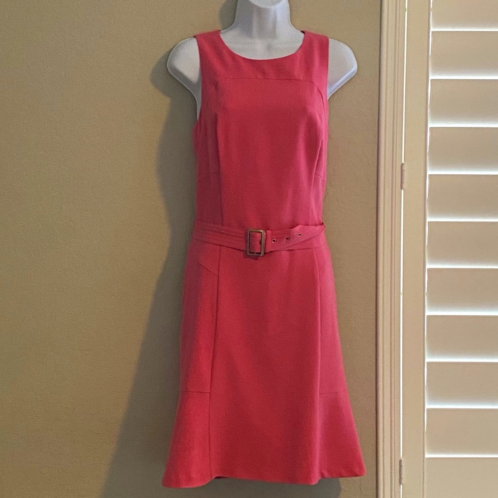 White House Black Market beautiful pink belted dress